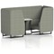Brixworth 2 Seater Booth with Table, Black Legs, White/Black Table, Rivet Fabric, Vitreous Panels And Sofa