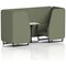 Brixworth 2 Seater Booth with Table, Black Legs, White/Black Table, Main Line Flax Fabric, Monument Panels And Sofa