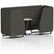 Brixworth 2 Seater Booth with Table, Black Legs, White/Black Table, Main Line Flax Fabric, Temple Panels And Sofa