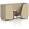 Brixworth 2 Seater Booth with Table, Black Legs, White/Black Table, Main Line Flax Fabric, Upminster Panels And Sofa