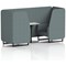 Brixworth 2 Seater Booth with Table, Black Legs, White/Black Table, Main Line Flax Fabric, Westminster Panels And Sofa