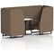 Brixworth 2 Seater Booth with Table, Black Legs, White/Black Table, Sumi Fabric, Osaka Panels And Sofa