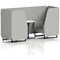 Brixworth 2 Seater Booth with Table, Black Legs, White/Black Table, Sumi Fabric, Tokyo Panels And Sofa