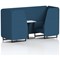 Brixworth 2 Seater Booth with Table, Black Legs, White/Black Table, Sumi Fabric, Uto Panels And Sofa