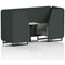 Brixworth 2 Seater Booth with Table, Black Legs, White/Black Table, Rivet Fabric, Charcoal Panels And Vitreous Sofa