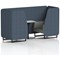 Brixworth 2 Seater Booth with Table, Black Legs, White/Black Table, Rivet Fabric, Crucible Panels And Prime Sofa