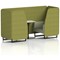 Brixworth 2 Seater Booth with Table, Black Legs, White/Black Table, Rivet Fabric, Olive Panels And Burnish Sofa