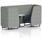 Brixworth 2 Seater Booth with Table, Black Legs, White/Black Table, Rivet Fabric, Prime Panels And Crucible Sofa