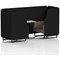 Brixworth 2 Seater Booth with Table, Black Legs, White/Black Table, X2 Fabric, Diameter Panels And Theory Sofa