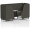 Brixworth 2 Seater Booth with Table, Black Legs, White/Black Table, Main Line Flax Fabric, Temple Panels And Monument Sofa