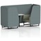 Brixworth 2 Seater Booth with Table, Black Legs, White/Black Table, Main Line Flax Fabric, Westminster Panels And Newbury Sofa