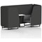 Brixworth 2 Seater Booth with Table, Black Legs, White/Black Table, Synergy Fabric, Mix Panels And Partner Sofa