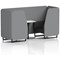 Brixworth 2 Seater Booth with Table, Black Legs, White/Black Table, Synergy Fabric, Partner Panels And Mix Sofa