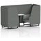 Brixworth 2 Seater Booth with Table, Black Legs, White/Black Table, Sumi Fabric, Kobe Panels And Tokyo Sofa