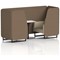 Brixworth 2 Seater Booth with Table, Black Legs, White/Black Table, Sumi Fabric, Osaka Panels And Zen Sofa