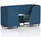 Brixworth 2 Seater Booth with Table, Black Legs, White/Black Table, Sumi Fabric, Uto Panels And Handa Sofa
