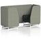 Brixworth 2 Seater Booth, White Legs, Rivet Fabric, Vitreous Panels And Charcoal Sofa