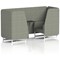 Brixworth 2 Seater Booth with Table, White Legs, Black/Silver Table, Rivet Fabric, Vitreous Panels And Sofa