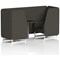 Brixworth 2 Seater Booth with Table, White Legs, Black/Silver Table, Main Line Flax Fabric, Temple Panels And Sofa