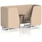Brixworth 2 Seater Booth with Table, White Legs, Black/Silver Table, Synergy Fabric, Affix Panels And Sofa