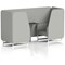 Brixworth 2 Seater Booth with Table, White Legs, Black/Silver Table, Sumi Fabric, Tokyo Panels And Sofa