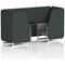 Brixworth 2 Seater Booth with Table, White Legs, Black/Silver Table, Rivet Fabric, Charcoal Panels And Vitreous Sofa