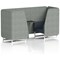 Brixworth 2 Seater Booth with Table, White Legs, Black/Silver Table, Rivet Fabric, Prime Panels And Crucible Sofa