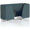 Brixworth 2 Seater Booth with Table, White Legs, Black/Silver Table, X2 Fabric, Polygon Panels And Calculus Sofa