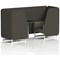 Brixworth 2 Seater Booth with Table, White Legs, Black/Silver Table, Main Line Flax Fabric, Temple Panels And Monument Sofa