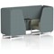 Brixworth 2 Seater Booth with Table, White Legs, Black/Silver Table, Main Line Flax Fabric, Westminster Panels And Newbury Sofa