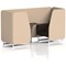 Brixworth 2 Seater Booth with Table, White Legs, Black/Silver Table, Synergy Fabric, Affix Panels And Wed Sofa