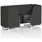 Brixworth 2 Seater Booth with Table, White Legs, Black/Silver Table, Synergy Fabric, Mix Panels And Partner Sofa