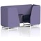 Brixworth 2 Seater Booth with Table, White Legs, Black/Silver Table, Synergy Fabric, Order Panels And Alike Sofa