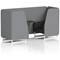 Brixworth 2 Seater Booth with Table, White Legs, Black/Silver Table, Synergy Fabric, Partner Panels And Mix Sofa