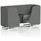 Brixworth 2 Seater Booth with Table, White Legs, Black/Silver Table, Sumi Fabric, Kobe Panels And Tokyo Sofa