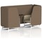 Brixworth 2 Seater Booth with Table, White Legs, Black/Silver Table, Sumi Fabric, Osaka Panels And Zen Sofa