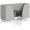 Brixworth 2 Seater Booth with Table, White Legs, Black/Silver Table, Sumi Fabric, Tokyo Panels And Kobe Sofa