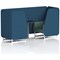 Brixworth 2 Seater Booth with Table, White Legs, Black/Silver Table, Sumi Fabric, Uto Panels And Handa Sofa