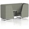 Brixworth 2 Seater Booth with Table, White Legs, Grey/Silver Table, Rivet Fabric, Vitreous Panels And Sofa