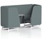 Brixworth 2 Seater Booth with Table, White Legs, Grey/Silver Table, Main Line Flax Fabric, Westminster Panels And Sofa