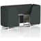 Brixworth 2 Seater Booth with Table, White Legs, Grey/Silver Table, Rivet Fabric, Charcoal Panels And Vitreous Sofa