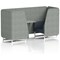 Brixworth 2 Seater Booth with Table, White Legs, Grey/Silver Table, Rivet Fabric, Prime Panels And Crucible Sofa