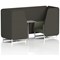 Brixworth 2 Seater Booth with Table, White Legs, Grey/Silver Table, Main Line Flax Fabric, Temple Panels And Monument Sofa