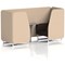 Brixworth 2 Seater Booth with Table, White Legs, Grey/Silver Table, Synergy Fabric, Affix Panels And Wed Sofa