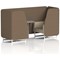 Brixworth 2 Seater Booth with Table, White Legs, Grey/Silver Table, Sumi Fabric, Osaka Panels And Zen Sofa