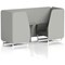 Brixworth 2 Seater Booth with Table, White Legs, Grey/Silver Table, Sumi Fabric, Tokyo Panels And Kobe Sofa