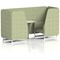 Brixworth 2 Seater Booth with Table, White Legs, White/Silver Table, Rivet Fabric, Burnish Panels And Sofa