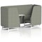 Brixworth 2 Seater Booth with Table, White Legs, White/Silver Table, Rivet Fabric, Vitreous Panels And Sofa