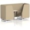 Brixworth 2 Seater Booth with Table, White Legs, White/Silver Table, Main Line Flax Fabric, Upminster Panels And Sofa