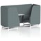 Brixworth 2 Seater Booth with Table, White Legs, White/Silver Table, Main Line Flax Fabric, Westminster Panels And Sofa